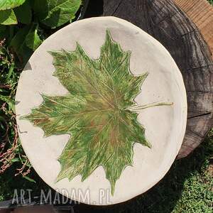 Prezent Talerz ceramiczny, na ciasto, liść, na owoce