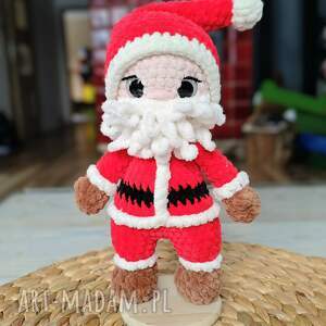 Szydełkowy mikołaj, święty, prezent, maskotka handmade, przytulanka, boże