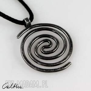 spirala - srebrny wisiorek 2109-22, prosty naszyjnik, słowiańska biżuteria