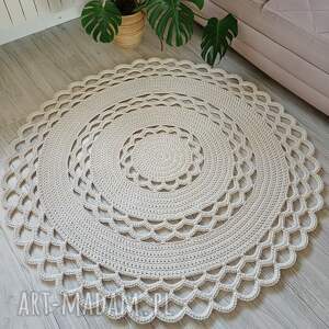dywan szydełkowy ze sznurka bawełnianego 150cm salonu