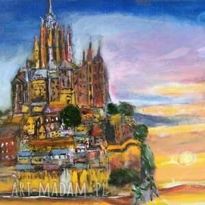 mont saint - michel zamek francja, krajobraz, architektura natura, pejzaż