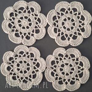 Prezent SERWETKI małe (11cm) kredowe komplet 4 szt ręcznie robione