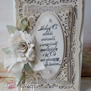 ręczne wykonanie scrapbooking kartki ślubuję ci - z okazji ślubu