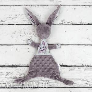 handmade maskotki luluś królik - dla niemowląt nietoperze wampirki szare