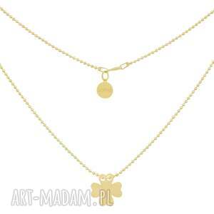 Złoty naszyjnik z koniczynką, pozłacane