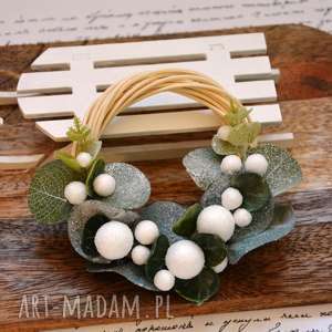 handmade dekoracje mini wianek eukaliptus