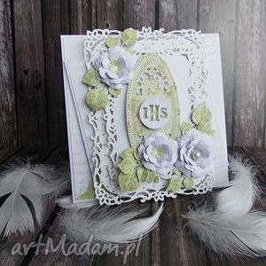 scrapbooking kartki pamiatka komunii świętej, kartka