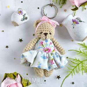 Duży miś breloczek Madelaine w sukience - handmade