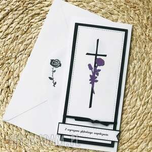 Elegancka kartka kondolencyjna z białą kopertą - scrapbooking