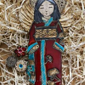 japonka anioł - ceramiczna dekoracja wisząca ozdoba