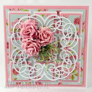 kartka z różami, życzenia, scrapbooking