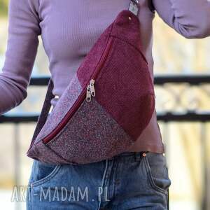 damska nerka xxl z łączonych tkanin, mini plecak, nerkoplecak na prezent