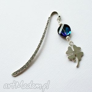 handmade zakładki zakładka 4leaf clover z kryształem swarovski