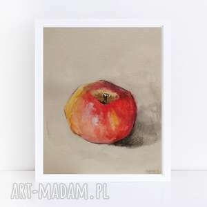 jabłko - akwarela formatu 18/24 cm, papier, kredki