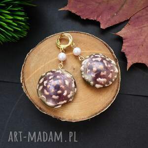 Kolczyki „antyczne muchomory” - kapelusze z pudrową perłą