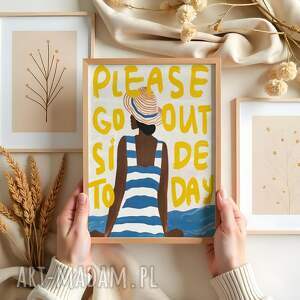 plakat dziewczyna na plaży - format 40x50 cm