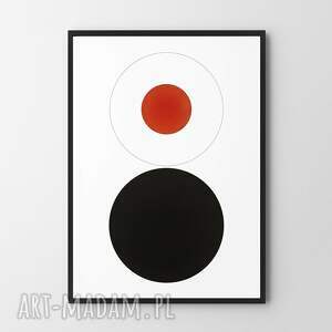 plakat black red white - format a4