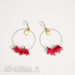 kolczyki koła czerwone lekkie fo, dam, et, bo fri