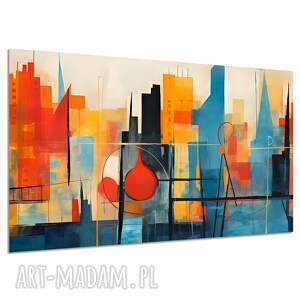 Obraz abstrakcyjny na płótnie 120x80 cm - czerwone miasto