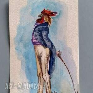 pan kogut ilustracja akwarelowa, baśń, dekoracja