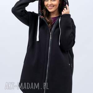 BLUZA DAMSKA ROZPINANA NA ZAMEK - EVERY DAY CZARNA WZÓR