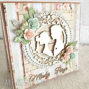 handmade scrapbooking kartki kartka w dniu ślubu