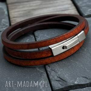 Skórzana ArgentoMen, bransoletka męska
