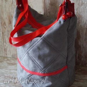 ręczne wykonanie torebki szara pikowana torba - zamówienie indywidualne