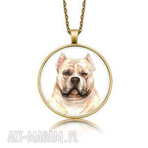 medalion okrągły z grafiką american bully rasowy pies prezent, oryginalny