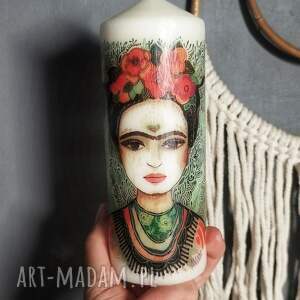 świeca dekoracyjna 18 cm frida kahlo rękodzieło dekoracje wnętrz, mały