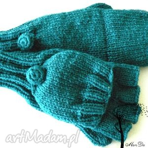 ręcznie wykonane rękawiczki bezpalczatki z klapką #3