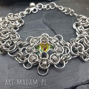 bransoletka chainmaille - mistyczny kryształ swarovskiego
