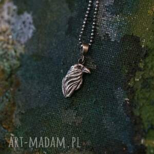 Mini wisiorek z krukiem ze srebra, biżuteria ze zwierzętami