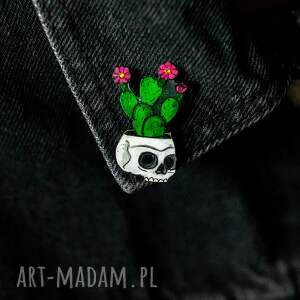 Prezent Przypinka z czaszką, skull, biżuteria na halloween