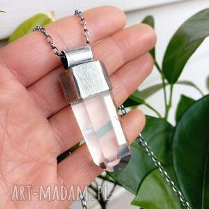 naszyjnik z kryształem górskim, kryształ górski, surowy kryształ sopel