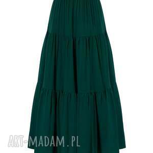 handmade spódnice zielona spódnica z falbaną maxi