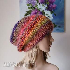 handmade czapki ręcznie na drutach - ciepła, miła, grubaśna, baśniowa