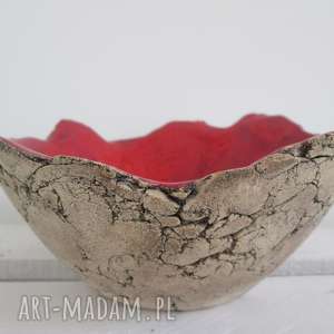 ręcznie zrobione ceramika miseczka czerwona skała
