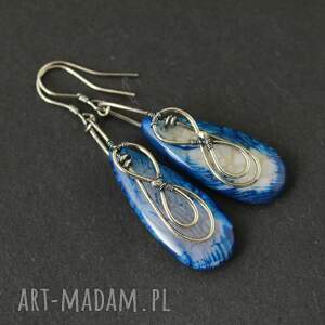kolczyki meaya - agat i oksydowane srebro z agatem agatami