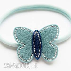 opaska do włosów motylek tiffany blue filcowy, niemowlęca