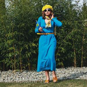 sukienki sukienka midi z kolekcji ukraina - królewski błękit