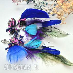 Klipsy pióra wykonane w pojedynczym egzemplarzu piękne klip