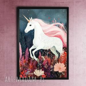 magiczny jednorożec - grafika na plakacie A3 plakat A3, prezent