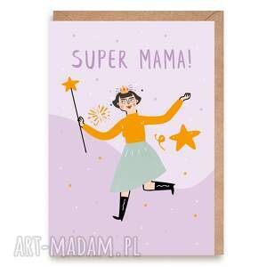 cardie kartka dla mamy dzień matki super mama, kartki