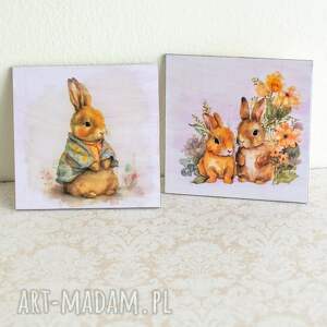 handmade dekoracje wielkanocne para podkładek - króliczki 1)