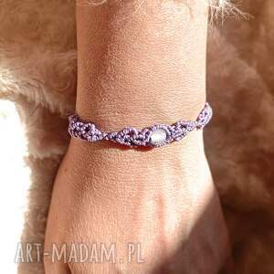 Prezent Ambrozja Trójdzielna agat w makramie bransoletka pleciona