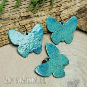 Prezent Komplet motyle z turkusowym kolorze c192 1, biżuterii
