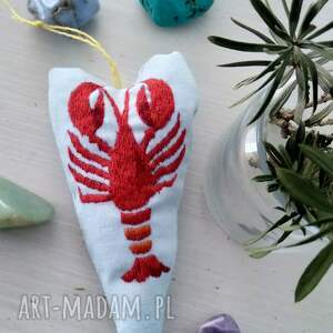 zawieszka ozdobna z haftem homar styl śródziemnomorski