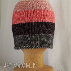 Czapka w pasy handmade - lekka i miękka czapka unisex