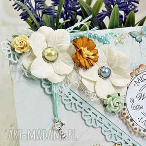 ręcznie wykonane scrapbooking kartki kartka ślubna - letni ogród